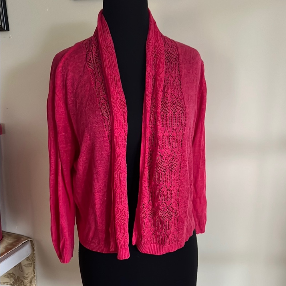 Jones New York Vibrant Pink Cardigan